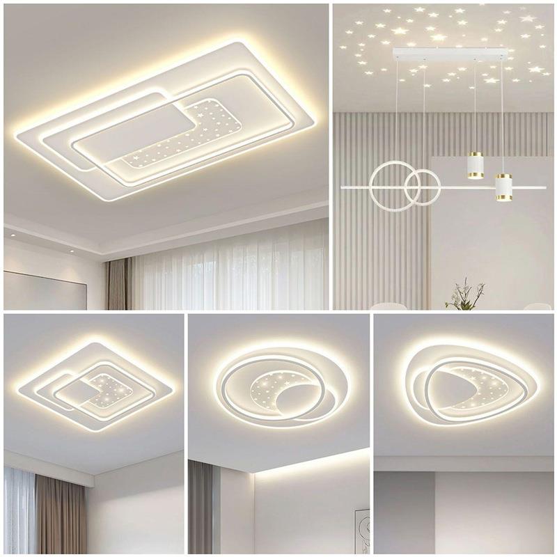 全白色客厅主灯2023新款大气led吸顶灯简约现代卧室灯具套餐组合