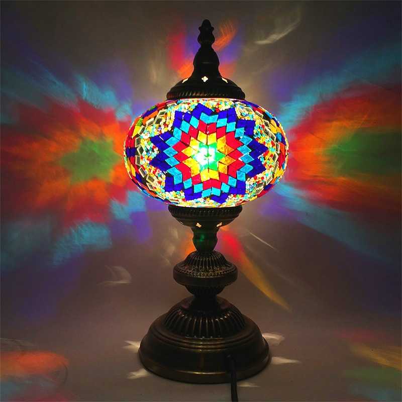 个性台灯地中海复古卧室床头清吧吧台浪漫手工礼物土耳其琉璃台灯