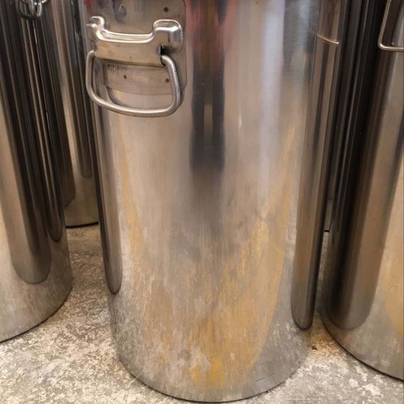 加厚不锈钢白钢桶20-25cm珍珠奶茶桶纯钢60长奶筒汤桶带盖长量勺c