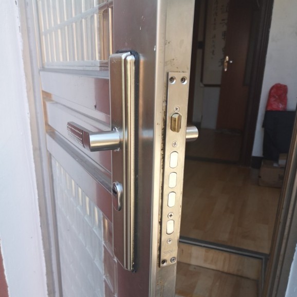 门锁防盗门拉手套装铜锁芯锁体加厚把手通用型大门入户门锁家用