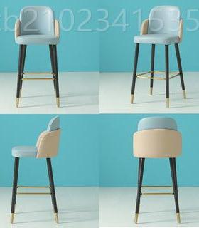 轻奢吧SYF台简椅现代约靠背椅酒吧椅子茶店前台奶吧凳台简约高脚