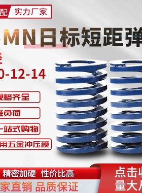 日标短距蓝色弹簧SSWL模具配件螺旋压缩蓝色扁线回位弹簧8-10-12