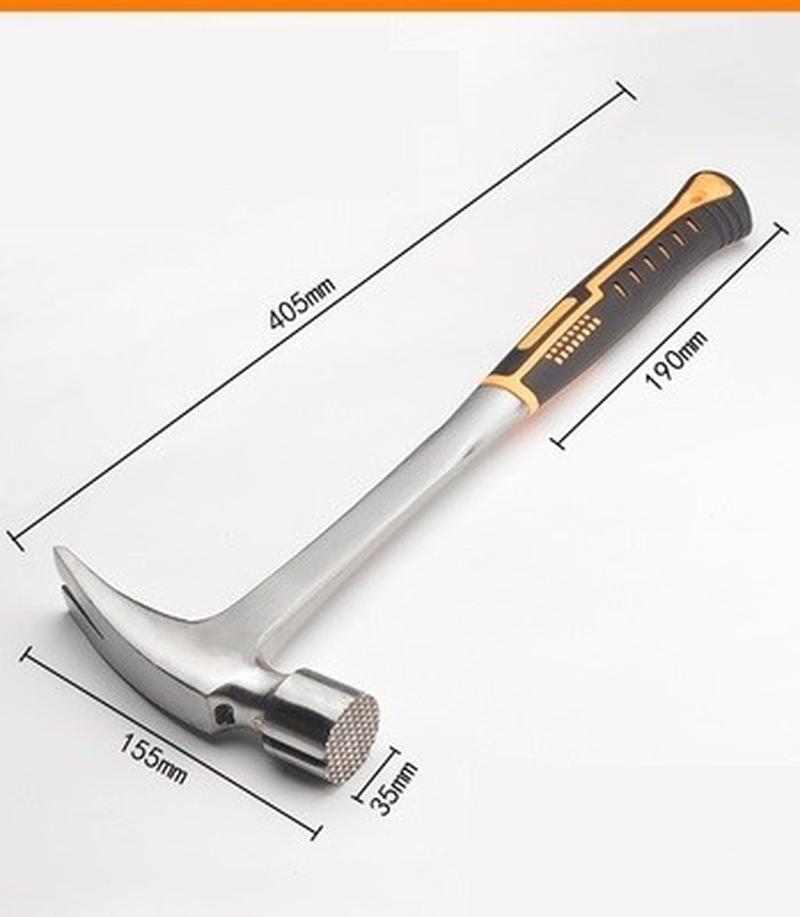 羊角锤 德国一体连体木工铁锤纯钢工具榔头实心钉锤家用锤子