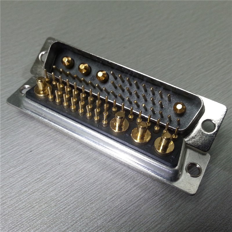 优质大电流d-sub36W4直插焊板公座连接器矩形D型32+4重载电源针座