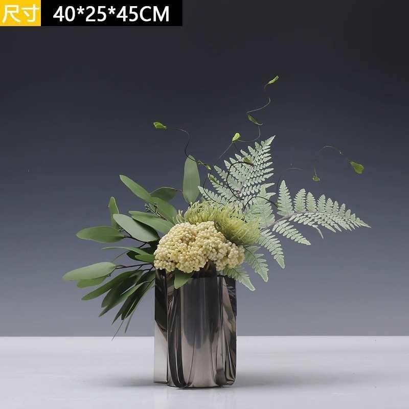 现代轻奢彷真绿植花艺售楼部样板房间G茶几彷真花客厅餐桌高端摆