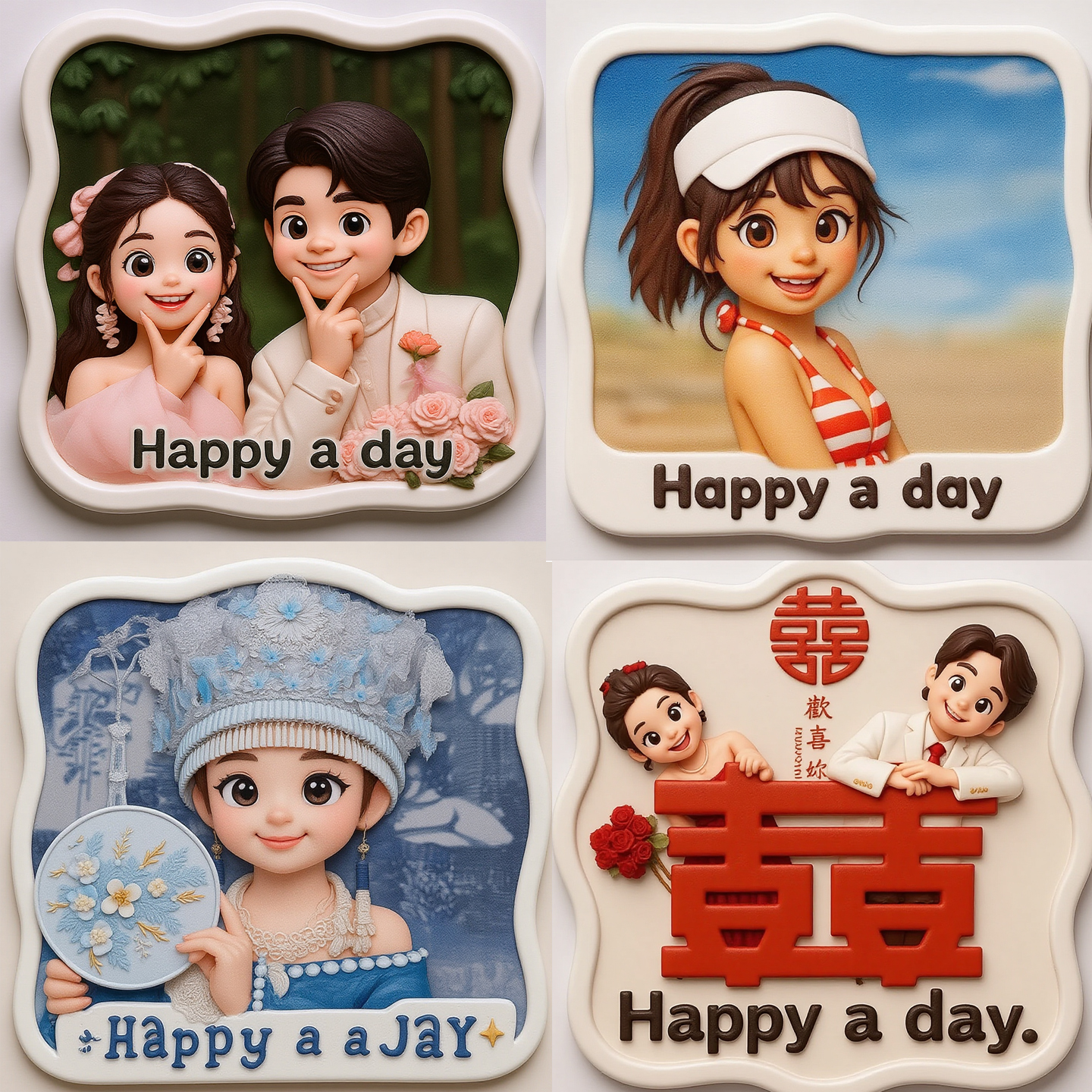 照片浮雕画制结婚生日礼物定做