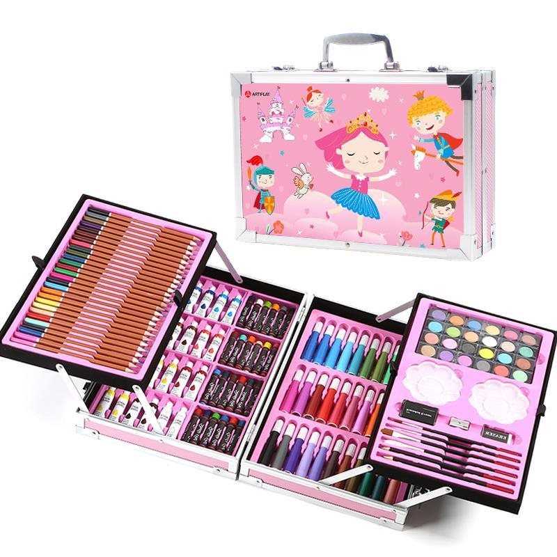 画画绘画工具文具学习用品开学套装套水粉水彩颜料彩色画笔蜡笔