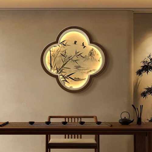 中古装饰画壁灯新中式过道客厅背景墙壁挂复古禅意茶室宋代美学灯