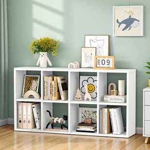 家用铁皮八格柜格子柜钢制书架自由组合书柜客厅落地置物架收纳柜