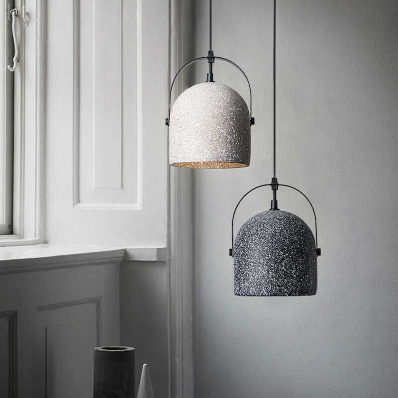 北欧水磨石吊灯水泥灯工业风灯具现代简约餐厅吧台卧室床头小吊灯