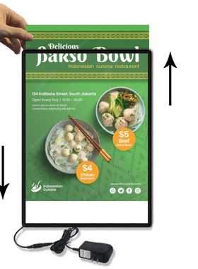 Ultra-thin LED menu wall-mounted light box tempered glass