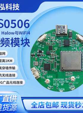 WiFi HaLow+WiFi4 双频模块Type-C接口供电远距离穿墙传输模块