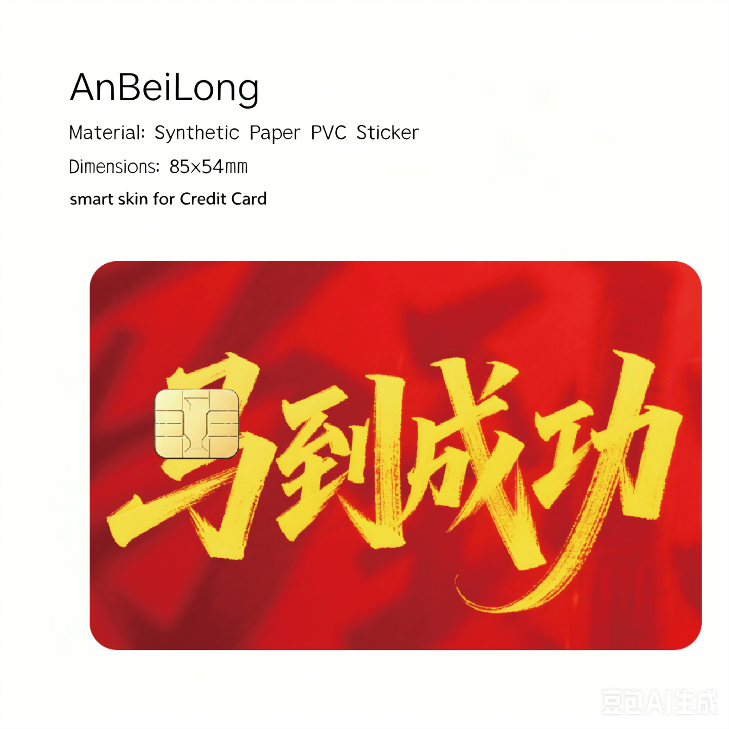 马到成功文字卡贴PVC信用卡贴纸