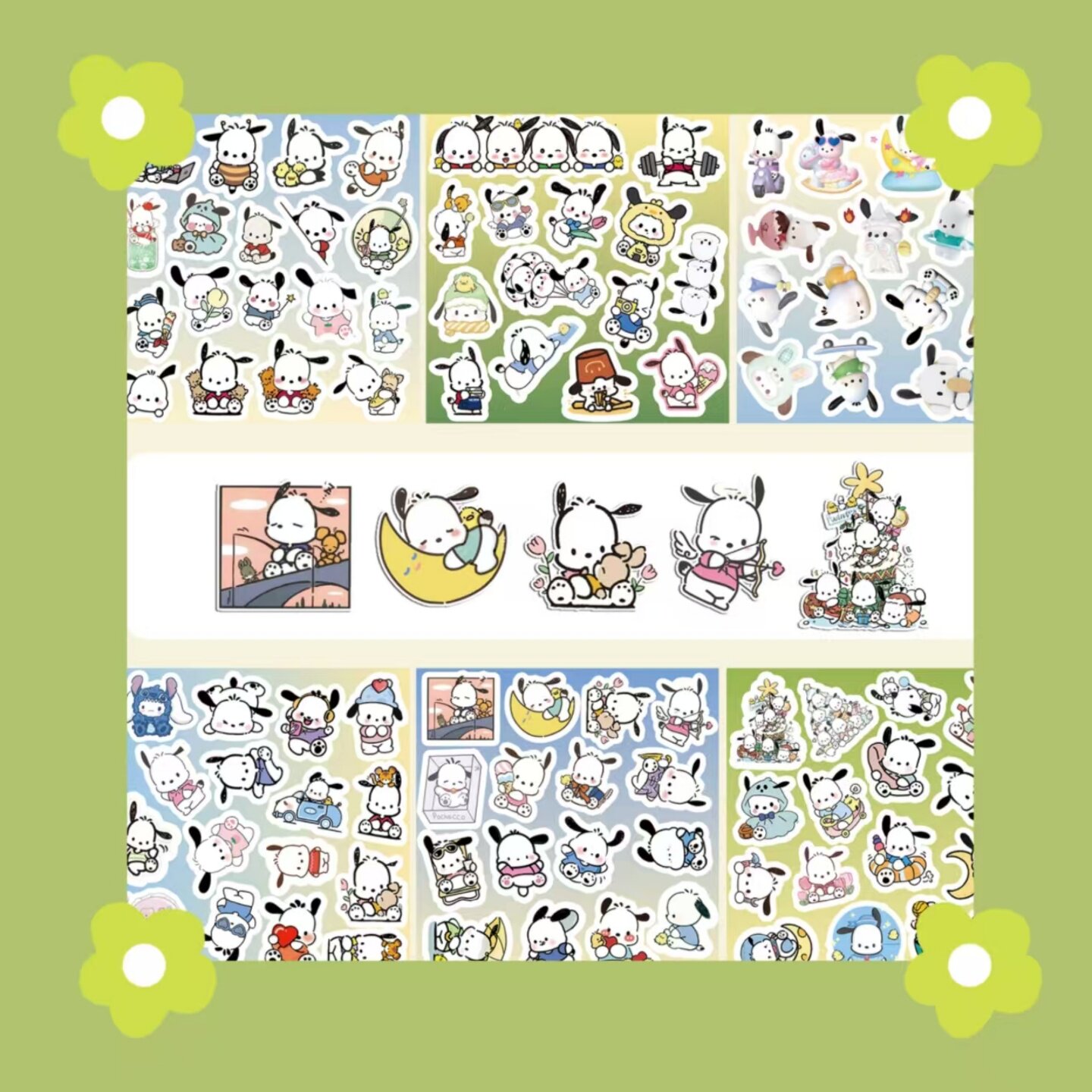 6张/套可爱动漫怕洽狗涂鸦防水贴纸装饰笔记本行李箱滑板吉他手机壳个性装饰DIY精美贴纸画不重复高品质贴纸