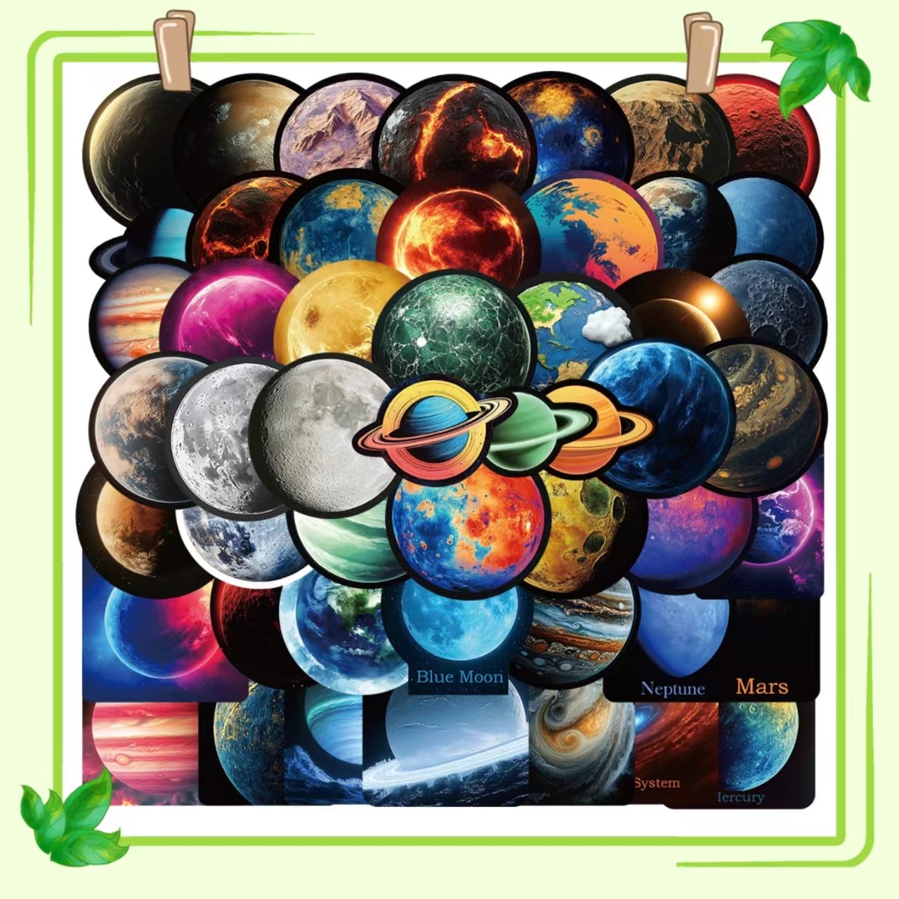 50张卡通暗黑系宇宙星球贴纸装饰笔记本手机壳行李箱手账饭卡水杯DIY高清图片高品质简约风格贴画贴纸 免裁剪,文具电教/文化用品/商务用品,贴纸/立体贴纸,淘宝优惠券,粉丝福利购,淘宝优惠卷