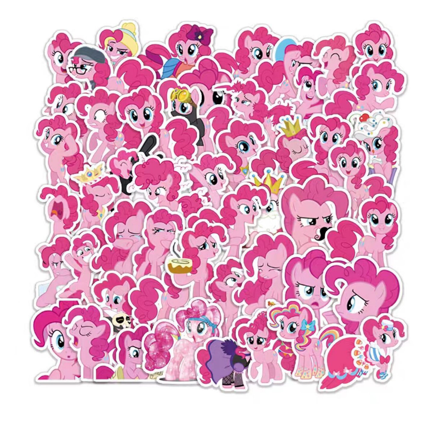 小马宝莉贴纸粉色卡通动漫风人物表情包装饰贴多款套装可爱动漫贴纸少女心动漫角色贴纸吉他贴纸行宝莉李箱贴