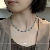 7.24小宝首发浮力 S925银松石拼车.花银管项炼