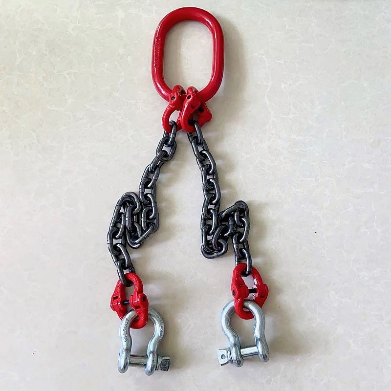 起重链条吊索具吊钢筋铁链吊v链卸钢筋链条铁链子锰钢链条吊具铁