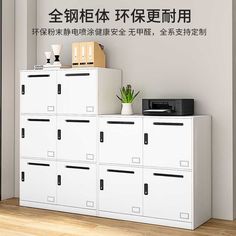 厂家直销铁皮文件柜办公室凭证柜落地资料矮柜钢制对开密码储物柜