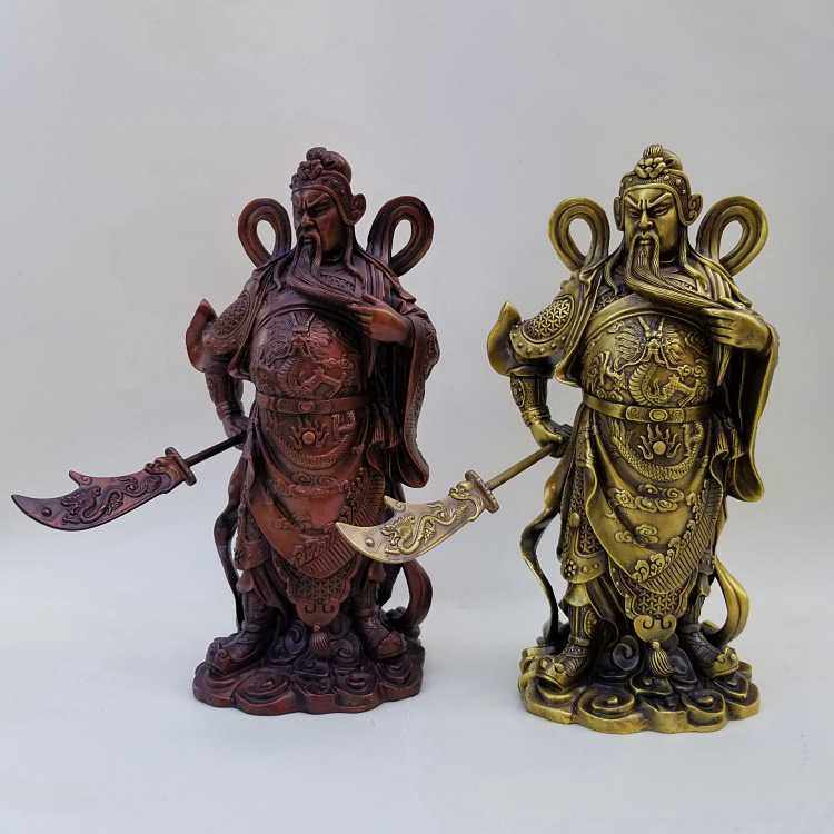铜关公铜像武财神关二爷关羽铜雕家居摆件工艺品