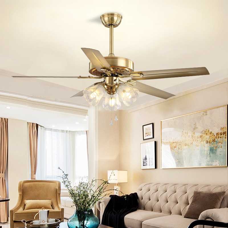 美式传统吊扇灯风扇灯客厅餐厅卧室家用简约现代带风扇欧式吊灯