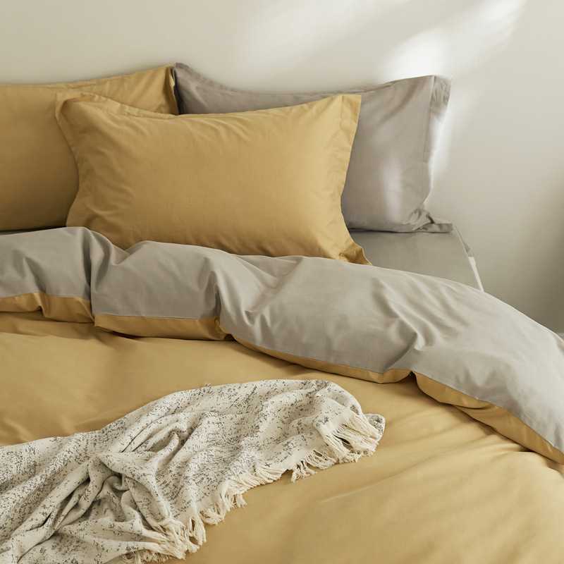 秋冬加厚100支全棉磨毛四件套 简约北欧纯棉被套床单床笠床上用品