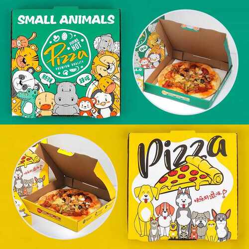一次性披萨打包盒7/9/10/12寸pizza牛卡瓦楞比萨盒外卖纸盒子