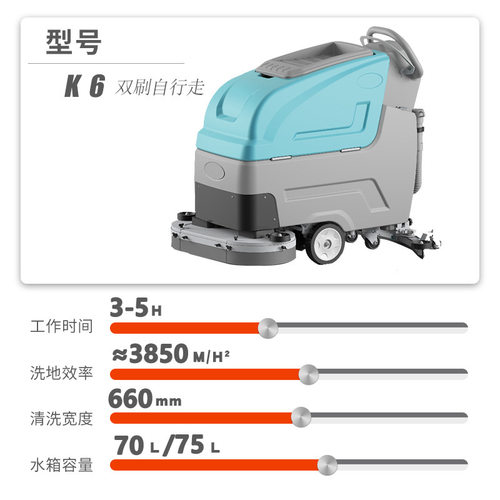 上海直销手推式电动凯叻k6洗地机夜市卖场工厂车间全自动洗地车