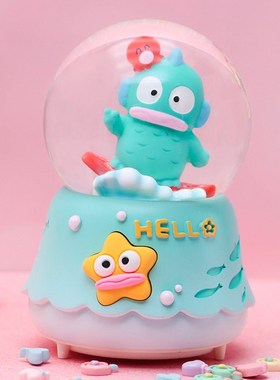 萌物发光飘雪小丑鱼水晶球音乐盒创意树脂桌面装饰摆件送孩子礼物