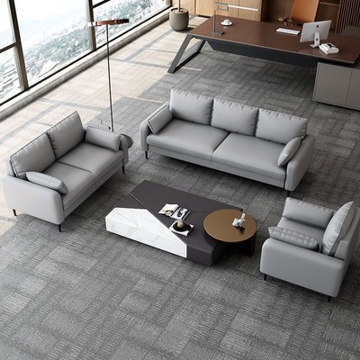 商务办公沙发舒适接待室等候区经理室简约大气双人三人科技布沙发