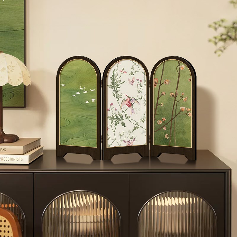 小清新绿色飞燕桌面客厅屏风摆件B画法式餐厅餐边柜斗柜装饰品摆