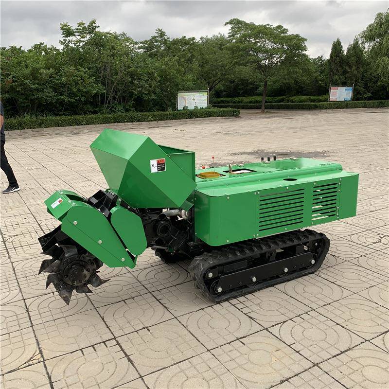 遥控40马力履带式旋耕机果园大棚管理机多功能开沟施肥一体机
