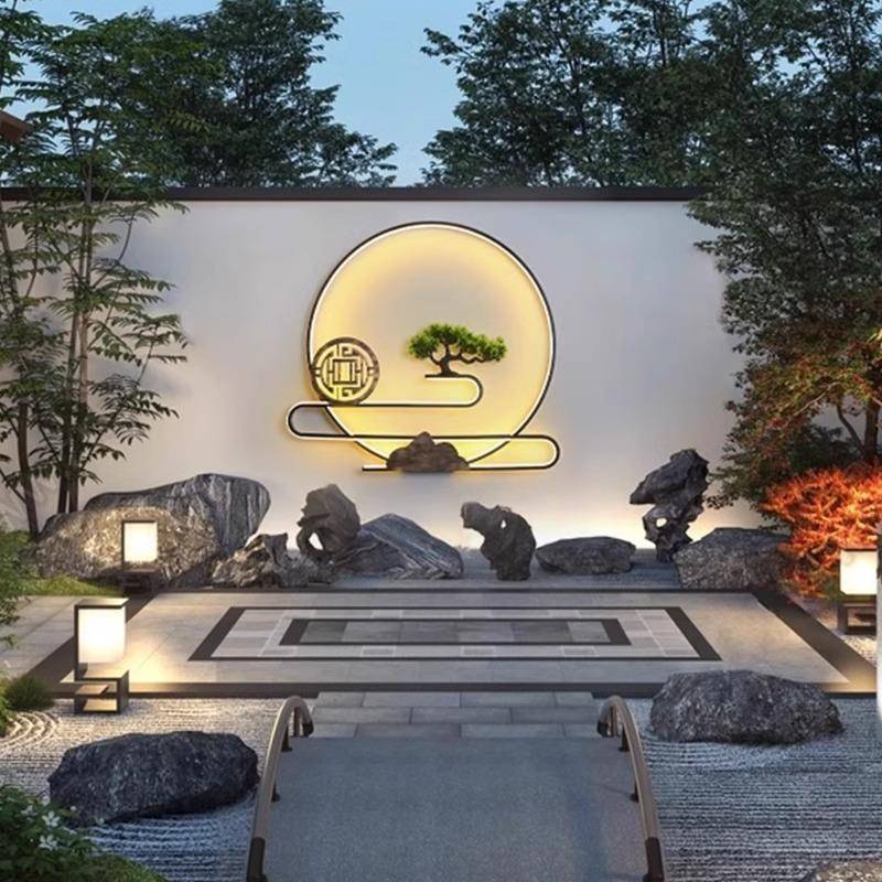 庭院灯户外防水壁灯别墅围墙装饰灯院子花园影壁墙凉亭灯禅意挂件