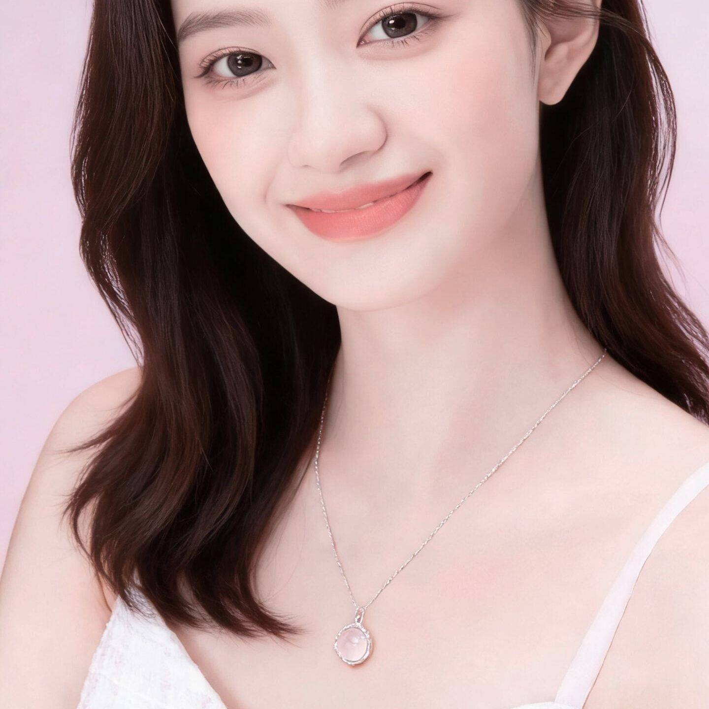 复古小众玉髓吊坠饰品情人节礼物送女友欧美925银冰荔枝项链女