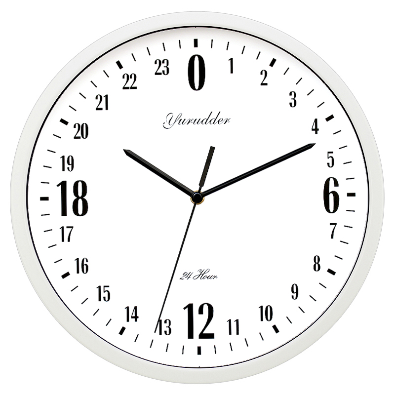 12英寸时钟圆形k金属时尚简约现代24小时石英钟表挂钟客厅创意
