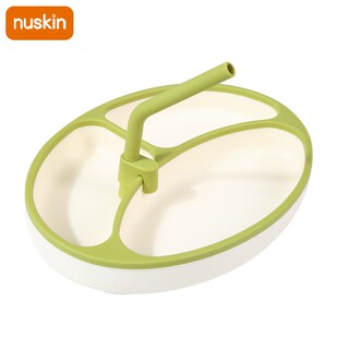 nuskin宝宝吸盘碗大吸力餐盘碗婴儿硅胶分格盘儿童辅食碗吃饭餐具