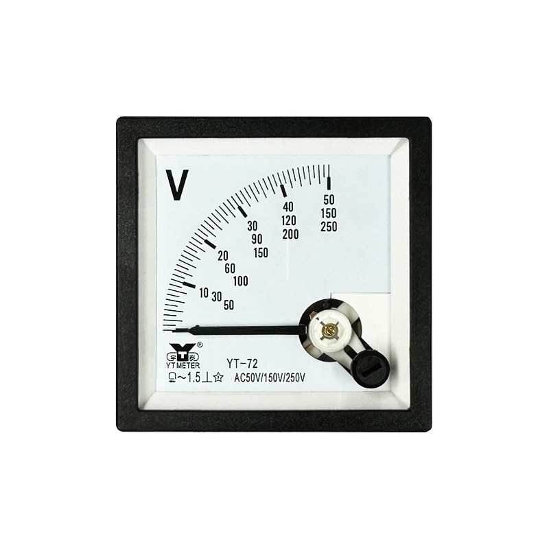 YT72同期d电压表指针仪表0 ~/50V /150V /250 三量程 68*68mm SQ7