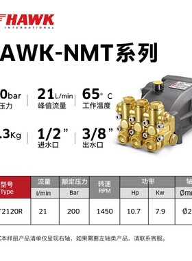霍克HAWK纯铜超高压柱塞泵工商业洗车机压头总成AR配件NLT3020IR