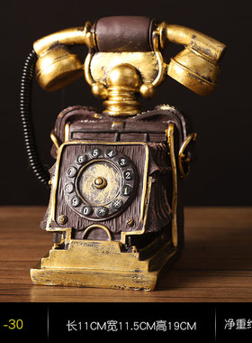 复古创意美式电话模型摆件客厅酒柜装饰品家里怀旧留声机老式摆设