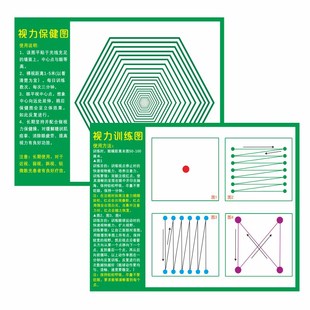 眼肌运动训练墙贴远视图儿童视力恢复训练图视力矫正散光眼球贴纸