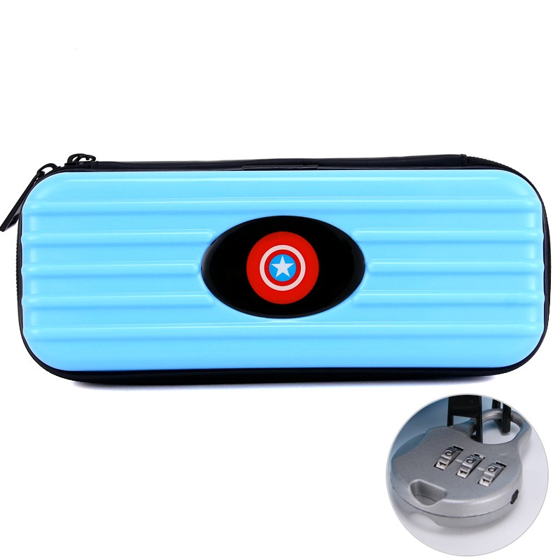 可定制硬壳笔袋大容量文具盒男女孩小学生铅笔盒密码锁.包邮行李