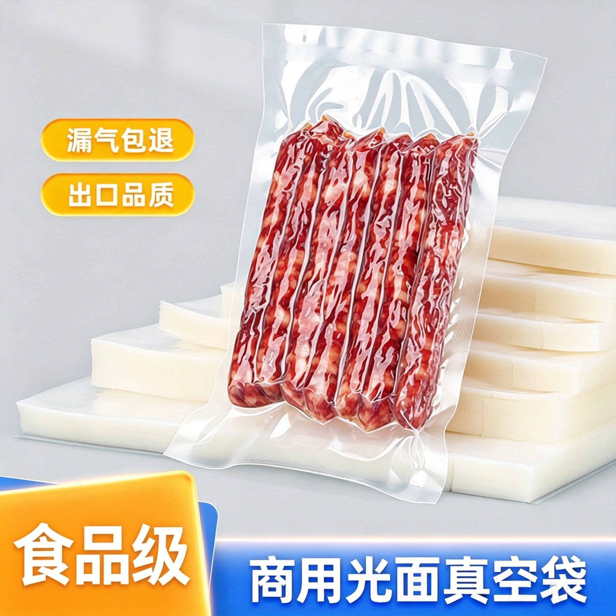 聚酯真空袋食品包装袋光面密封袋加厚抽气封口机商用熟食塑封袋子