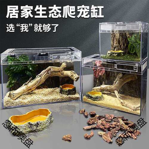 爬缸守宫蜥蜴蛇甲虫乌龟陆龟爬宠爬虫角蛙饲养箱盒专用缸鱼缸雨林