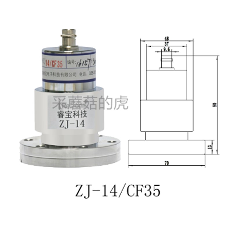 成都睿宝ZJ14冷阴极电离规 真空规管 CF35规管 KF40真空规管