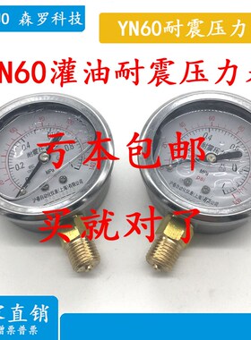 YN60耐震压力表 液压油压抗震压力表 燃油汽油机油压力表16 25MPa