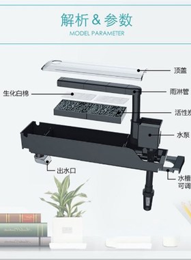 Jeneca金利佳GD400/500/600鱼缸上部过滤器过滤器顶部过滤器