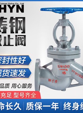 远恩WCB铸钢碳国标法兰截止阀J41H1016/25水高温蒸汽导热油DN100