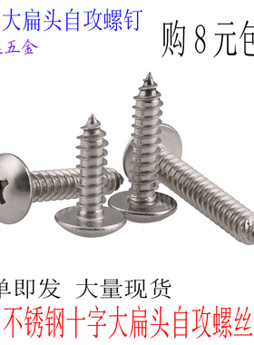 304不锈钢大扁头自攻螺丝十字蘑菇头自功木螺丝钉M4*6X8X10X12X60
