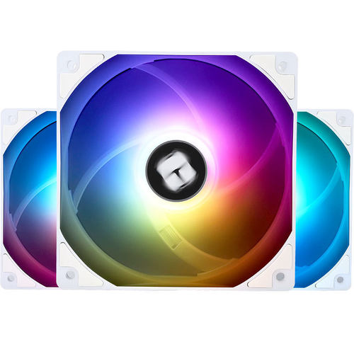 工包利民C12CWS风扇TL-C12C机箱风扇12cm温控4针pwm静音ARGB白色