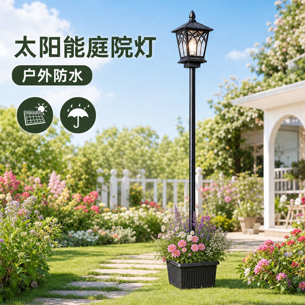 太阳能防水庭院花盆路灯